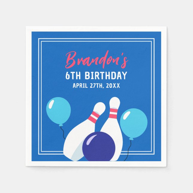 Guardanapo De Papel 6 Azul e Vermelho Vibrante - Aniversário (Frente)