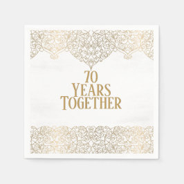 Guardanapo De Papel 70 Aniversário Dourado Lugar Em Nápoles Brancas