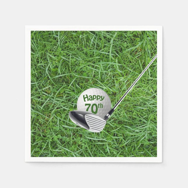 Guardanapo De Papel 70 Birthday Golf Ball and Club Napkins (Frente)