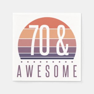 Guardanapo De Papel 70 Birthday Retro Sunset