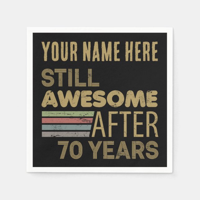 Guardanapo De Papel 70 de Aniversário Incrível Personalizado (Frente)