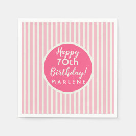 Guardanapo De Papel 70 de Greve de Pastel Rosa bonito - Aniversário