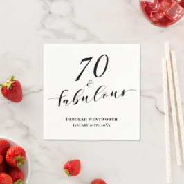 Guardanapo De Papel 70 e Fabuloso Aniversário de Setenta Script Elegan