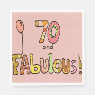 Guardanapo De Papel 70 e Feliz Aniversário de 70, Balão