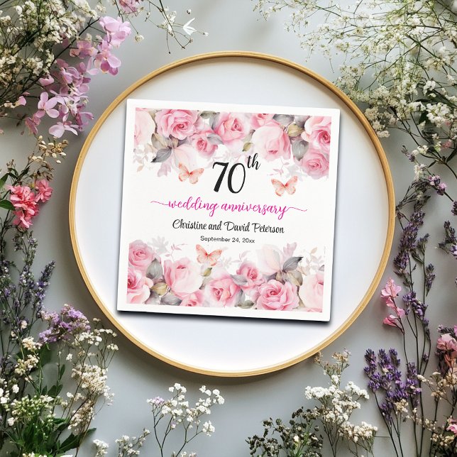 Guardanapo De Papel 70 Platinum Casamento Rosas de Blush (Criador carregado)