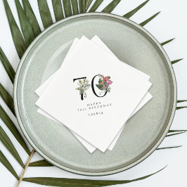 Guardanapo De Papel 70th Birthday Simple Elegant Tropical Invitation