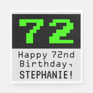 Guardanapo De Papel 72º Aniversário - Estilo Nerdy / Geeky "72" & No