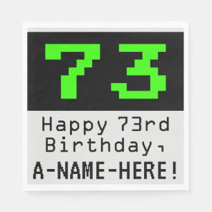 Guardanapo De Papel 73º Aniversário - Estilo Nerdy / Geeky "73" & No