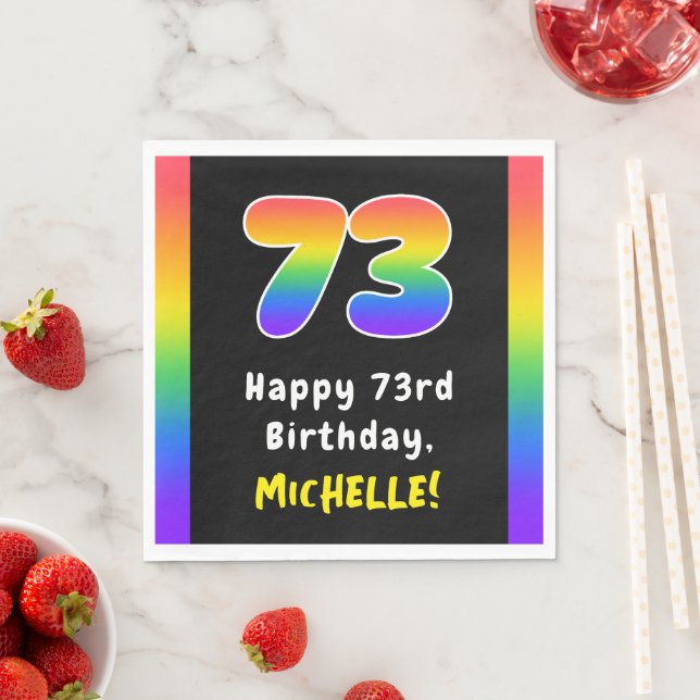 Guardanapo De Papel 73rd Birthday: Rainbow Spectrum # 73, Custom Name (Insitu)