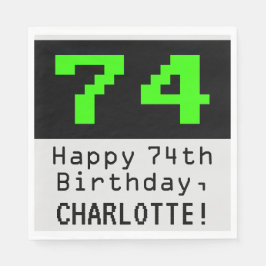 Guardanapo De Papel 74.º aniversário - Estilo Nerdy / Geeky "74" & Nom