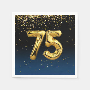 Guardanapo De Papel 75º Balões do Partido Dourado e Confetti Napkins