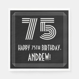 Guardanapo De Papel 75.º Aniversário: Art Deco Inspirou "75" + Nome