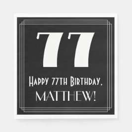 Guardanapo De Papel 77º Aniversário ~ Arte Deco Inspirou "77", Nome