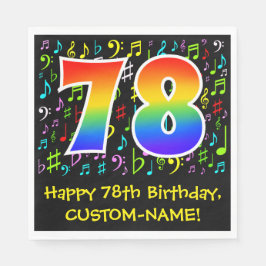 Guardanapo De Papel 78.º aniversário - Símbolos musicais coloridos, Ra