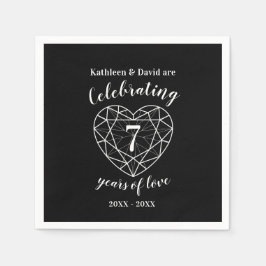 Guardanapo De Papel 7 anos de aniversário personalizado do onyx