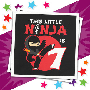 Guardanapo De Papel 7 Birthday, 7 Anos Festa Crianças Pequenas Ninja 7