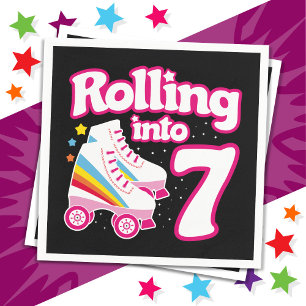 Guardanapo De Papel 7 Birthday Roller Skling 7 Anos Skate