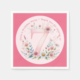 Guardanapo De Papel 7 Floral - Aniversário Personalizado Sete Fada Pri