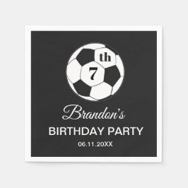 Guardanapo De Papel 7th Birthday Party Soccer Black Boys Sports