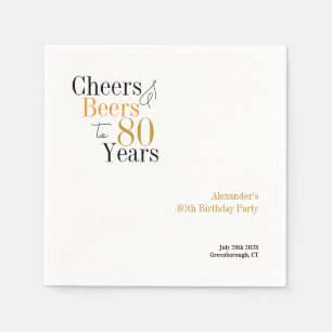 Guardanapo De Papel 80 Birthday Personalizado Festa de Saúde e Cerveja