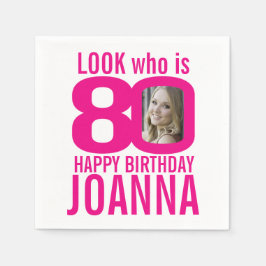 Guardanapo De Papel 80 cor-de-rosa 80 foto e nome personalizados