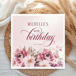 Guardanapo De Papel 80 Floral cor-de-rosa Elegante