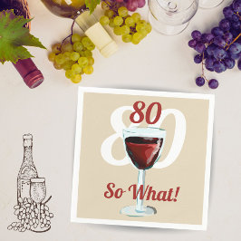 Guardanapo De Papel 80 Que 80 de Vinho Vermelho Motivacional Aniversár