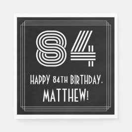 Guardanapo De Papel 84.º Aniversário: Art Deco Inspirou "84" + Nome
