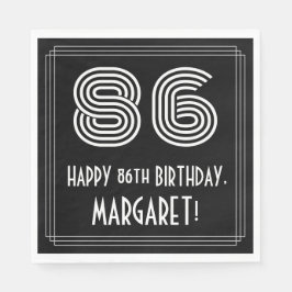 Guardanapo De Papel 86.º aniversário: Art Deco Inspirou "86" + Nome