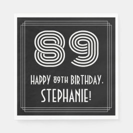Guardanapo De Papel 89.º aniversário: Art Deco Inspirou "89" + Nome
