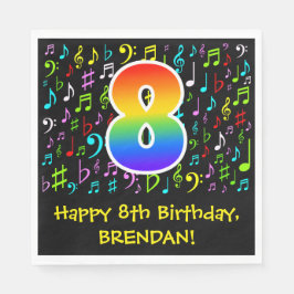 Guardanapo De Papel 8.º Aniversário - Símbolos Musicais Coloridos, Arc