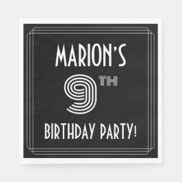Guardanapo De Papel 9ª Festa de aniversário: Estilo de Deco de Arte +
