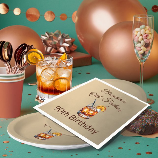 Guardanapo De Papel 90º Coquetel Homem Velho Moda Aniversário (Criador carregado)