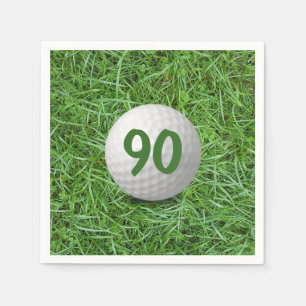 Guardanapo De Papel 90 Birthday Golf Ball em Grass Napkins