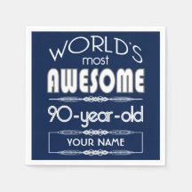 90 Birthday Worlds Melhor Azul Escuro Fabuloso