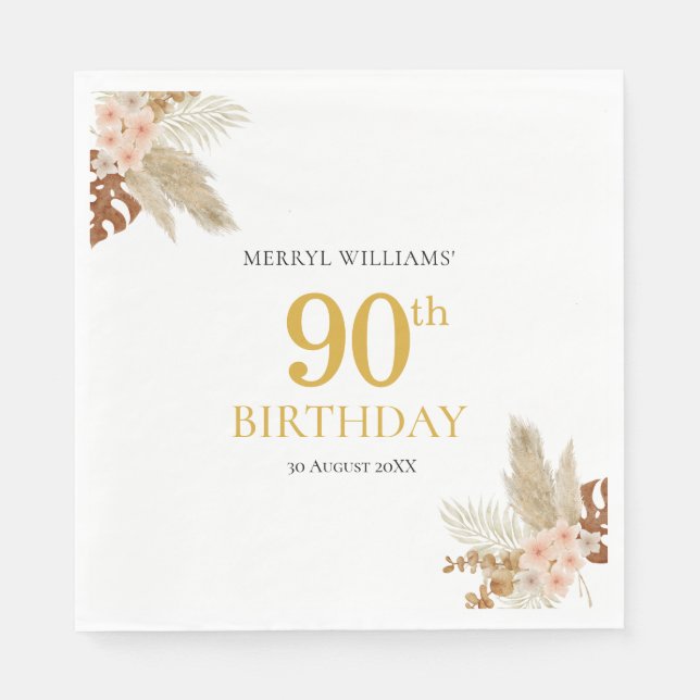 Guardanapo De Papel 90 boho floral Papel Napkin (Frente)