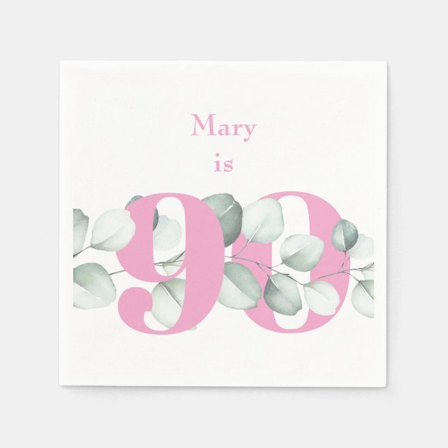 Guardanapo De Papel 90 Rosa Noivado Personalizado Cocktail Napkins (Frente)