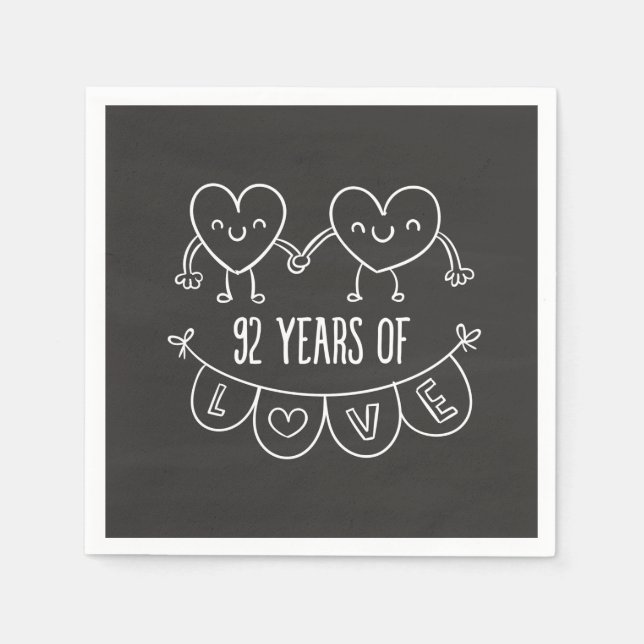 Guardanapo De Papel 92º aniversário do Gift Chalk Hearts (Frente)