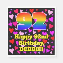 Guardanapo De Papel 92º Aniversário: Padrão de Corações Adoráveis, Arc