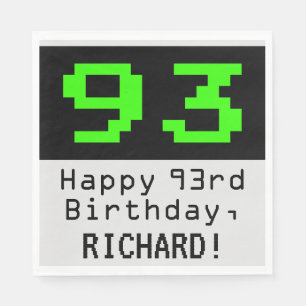 Guardanapo De Papel 93º Aniversário - Estilo Nerdy / Geeky "93" & No