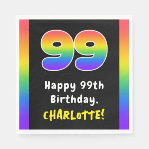 Guardanapo De Papel 99º aniversário: Rainbow Spectrum # 99, Nome Perso