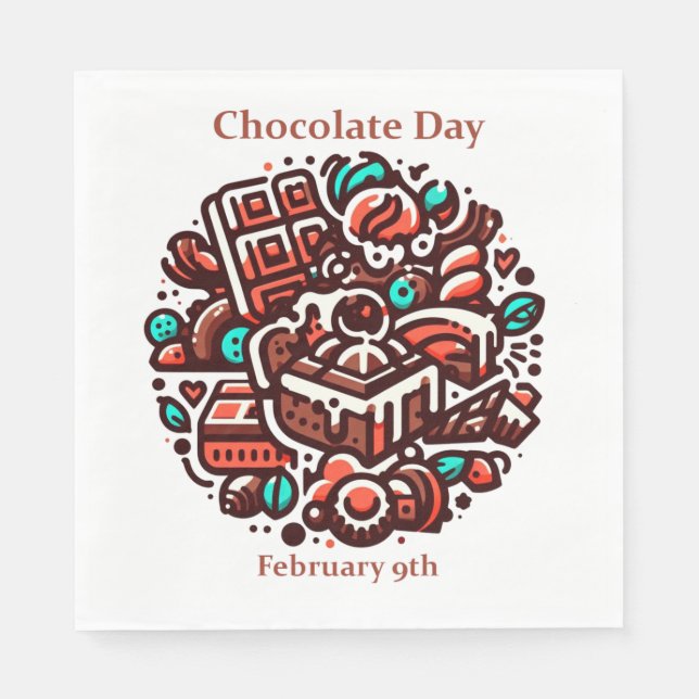 Guardanapo De Papel 9 de fevereiro - Dia do Chocolate (Frente)
