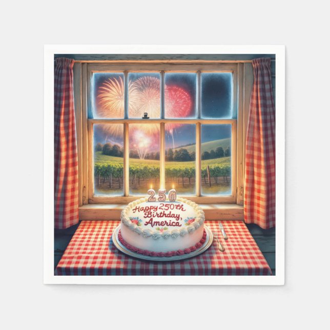 Guardanapo De Papel A 250ª Festa de aniversário da América (Frente)