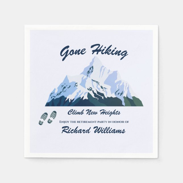 Guardanapo De Papel A aposentadoria foi caminhando montanhas de neve f (Frente)