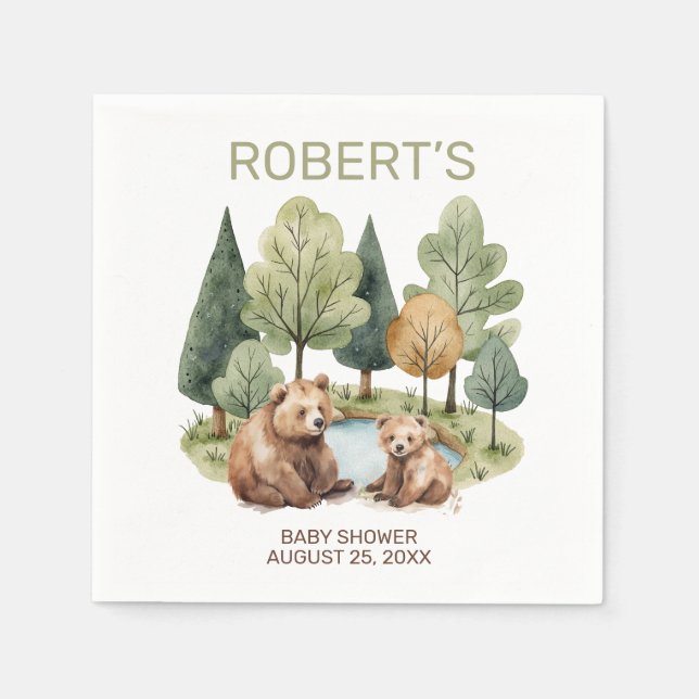 Guardanapo De Papel A aventura da mamã aguarda chá de fraldas (Frente)