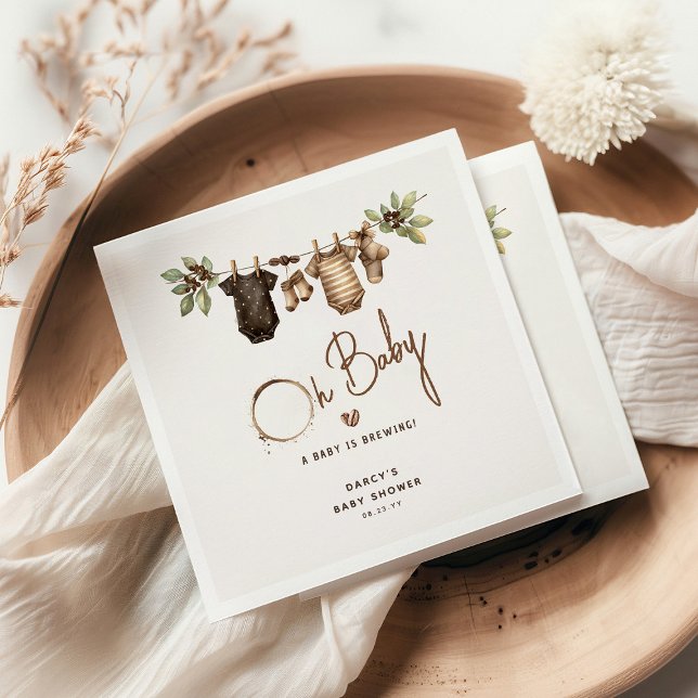 Guardanapo De Papel A Baby is Brewing' Coffee Baby Shower (Criador carregado)