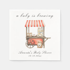 Guardanapo De Papel A Baby Is Brewing Coffee Cart Baby Shower