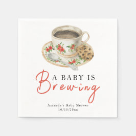 Guardanapo De Papel A Baby Is Brewing Coffee Cup Baby Shower