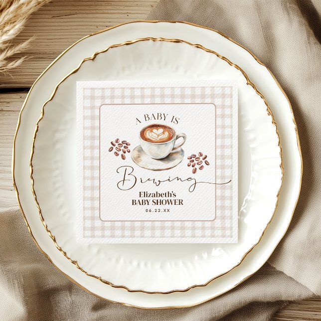 Guardanapo De Papel A Baby is Brewing Coffee Theme Baby Shower (A Baby is Brewing Coffee Theme Baby Shower Napkins)