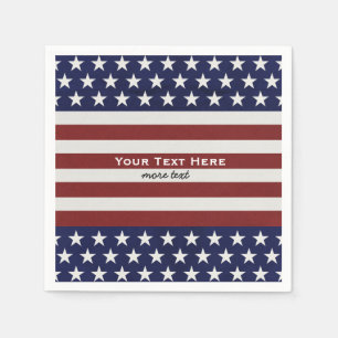 Guardanapo De Papel A bandeira americana dos EUA 4o julho personalizou